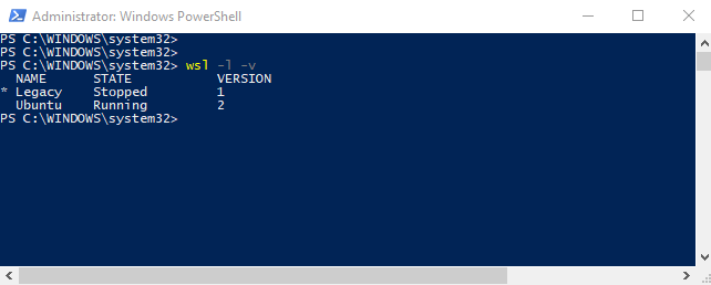 WSL Version