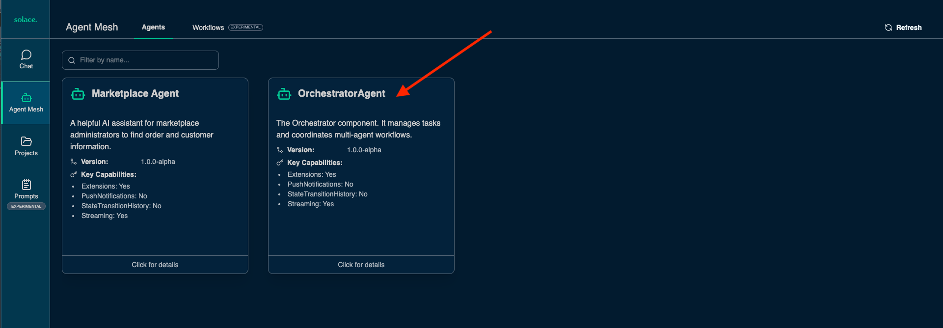 View available agents